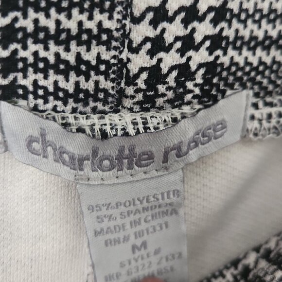 CHARLOTTE RUSSE | pull on pants houndstooth black white plaid sz M - Picture 5 of 5